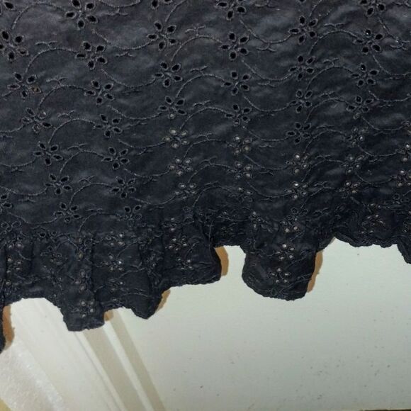 Mango Black Open Work Eyelet Halter with Ruffle Hem Dress - Picture 10 of 12